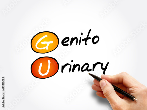 GU - Genitourinary acronym, medical concept background photo