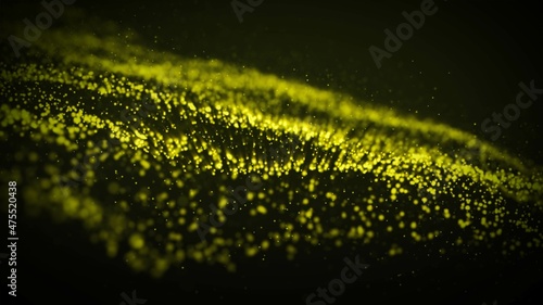 Yellow Particle Wave Colorful Background