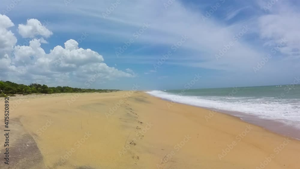 Tropical sandy beach and raging ocean, Arugam Bay, Sri Lanka. Tropical sandy beach and raging ocean, Arugam Bay, Sri Lanka.
