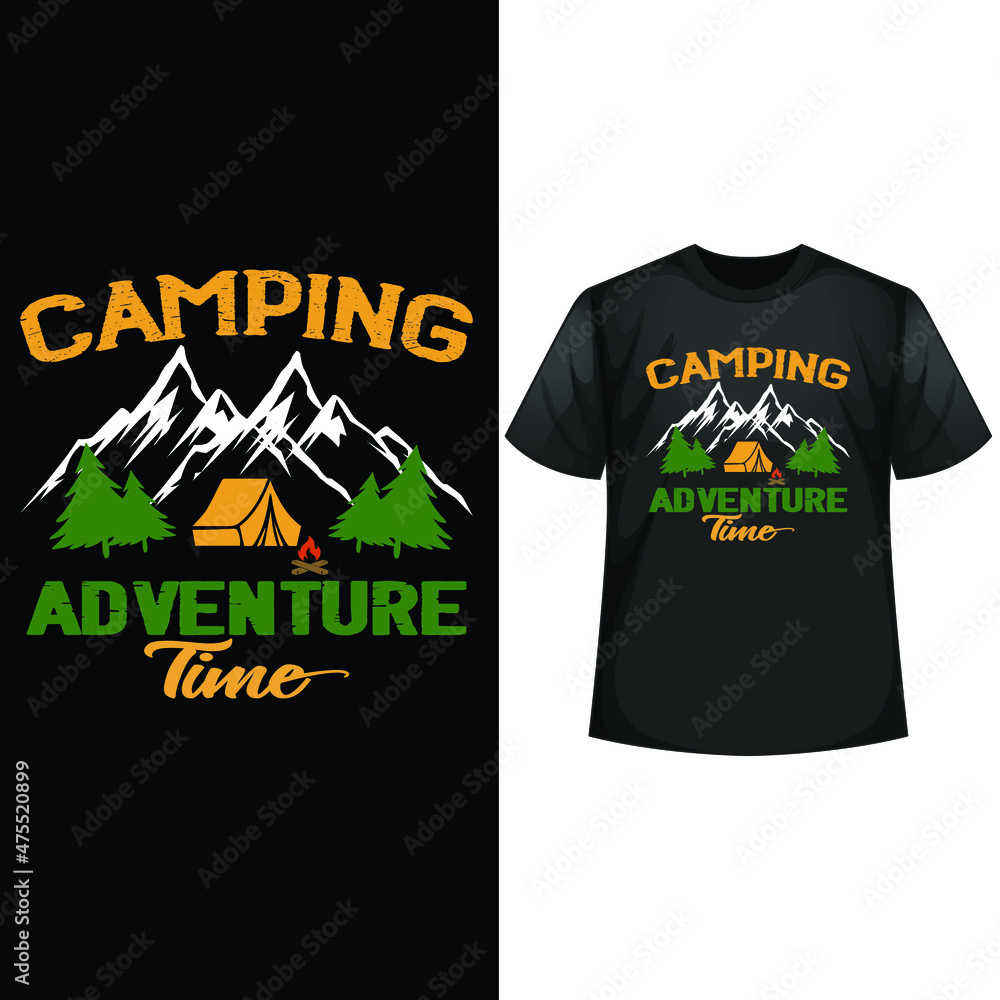 Camping t-shirt design. Vector graphic for t-shirt and other uses. Vector Typography