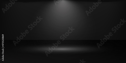 Black background with light effects. Use as montage for product display