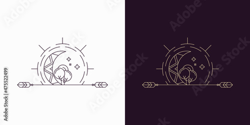 line are creative illustration and symbol for logo design or template