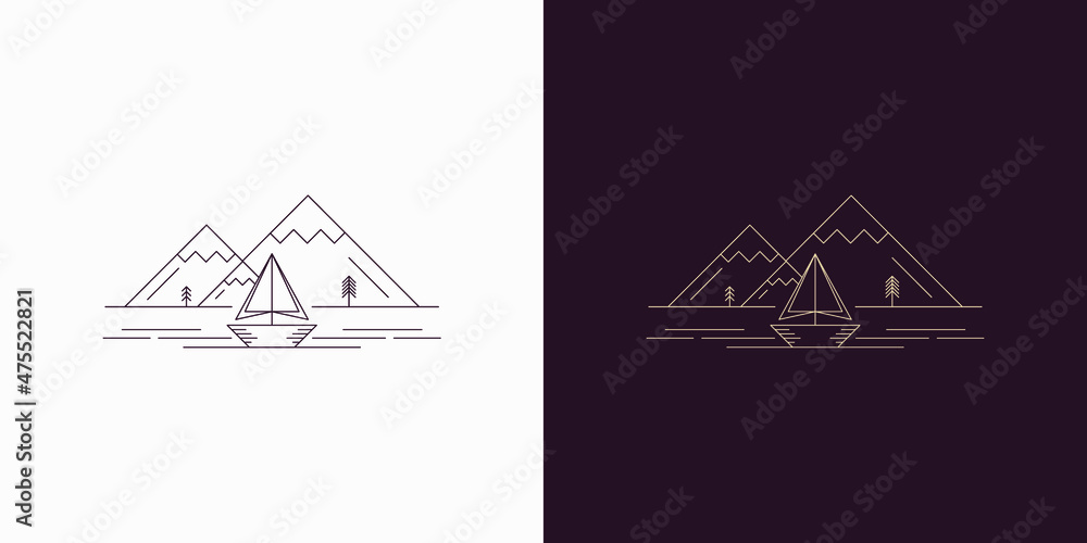 line are creative illustration and symbol for logo design or template