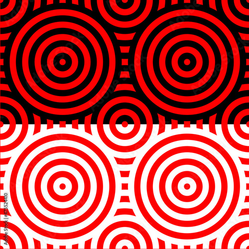 seamless red and white pattern with red circles