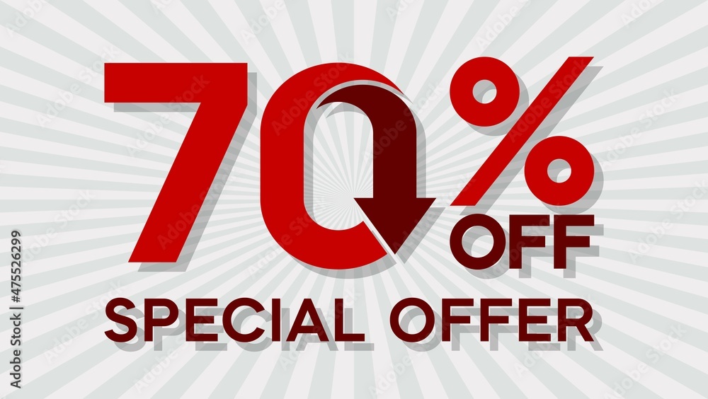 Special offer discount up to 70 percent, banner template design, special offer discount sales promotion. vector template illustration Special offer discount up to 70 percent, banner template design, special offer discount sales promotion. vector template illustration