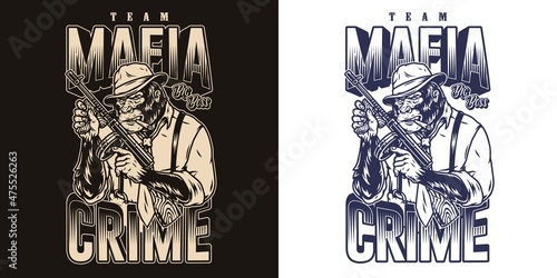 Mafia monochrome vintage emblem