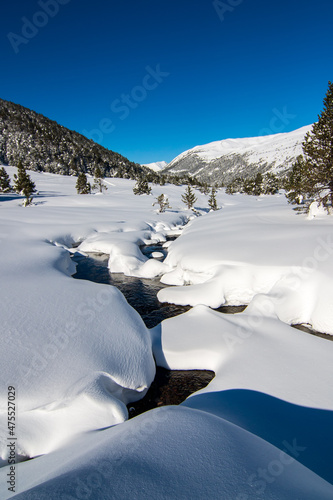 Grau Roig after a big storm of snow in Andorra