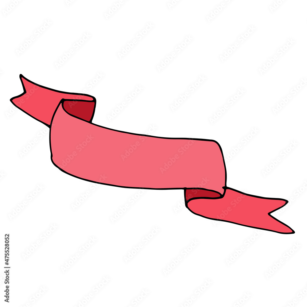 the ribbon icon is the pink color of the banner. Isolated banner ...