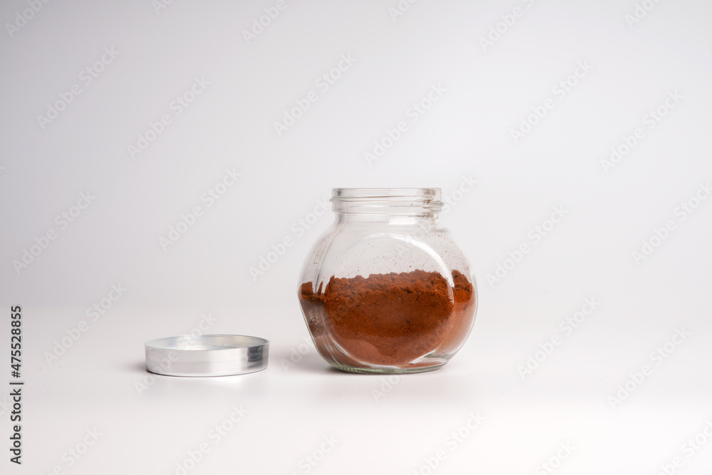 Photo of Turkish coffee and in a glass jar Photo of Turkish coffee and in a glass jar