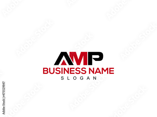 AMP Abstract initial monogram letter logo, alphabet am logo icon design