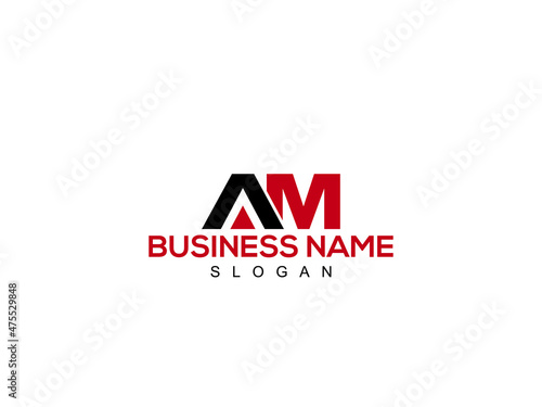 AM Abstract initial monogram letter logo, alphabet am logo icon design