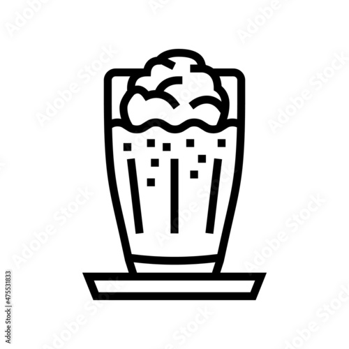 frappe coffee line icon vector. frappe coffee sign. isolated contour symbol black illustration