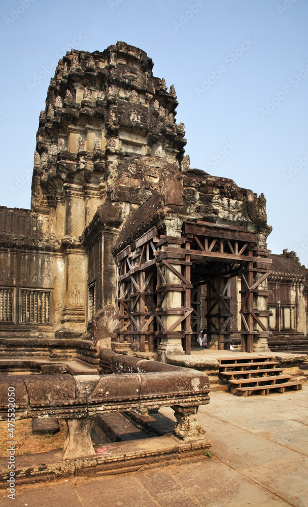 Main gate of Angkor Wat - Capital temple. Siem Reap province. Cambodia