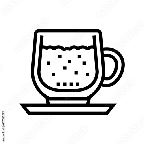 white coffee line icon vector. white coffee sign. isolated contour symbol black illustration