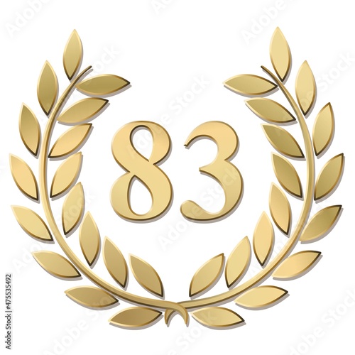 Lauriers or 83 vecteurs en relief sur fond blanc