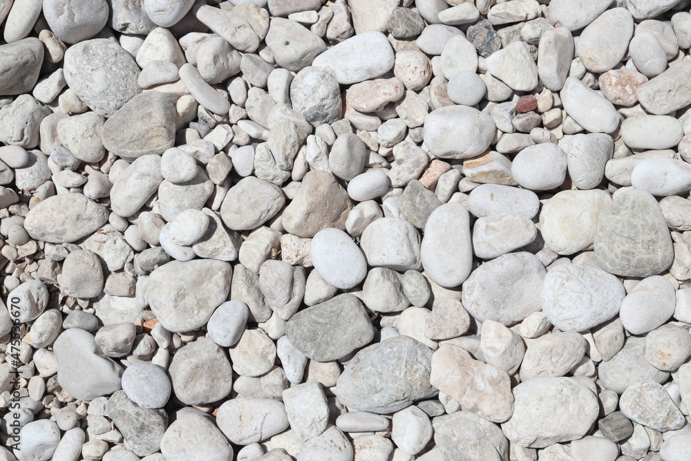 White pebbles beach texture