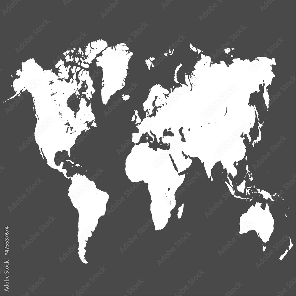 Obraz premium World map. Color vector modern. Silhouette map
