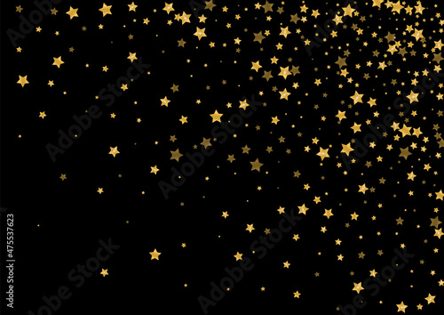 Gradient Vibrant Glitter Illustration. Group Spark Pattern. Gold Confetti Small Background. Abstract Star Texture. Yellow Flare Design