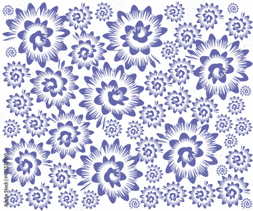 floral abstract pattern in very peri color