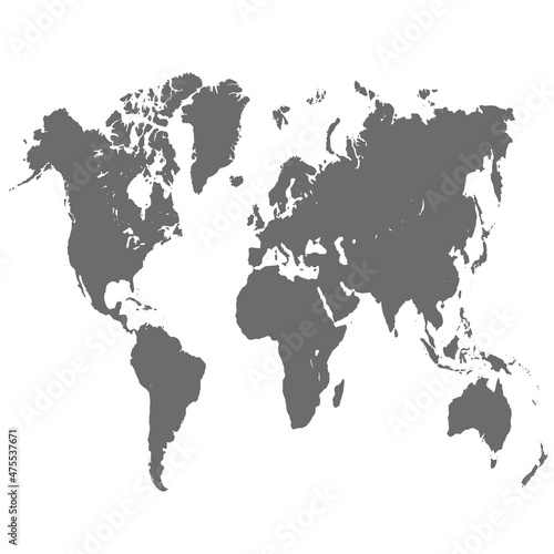 World map. Color vector modern. Silhouette map 