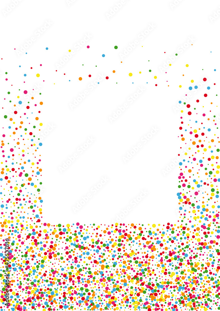Multicolored Dot Event Texture. Confetti Design Illustration. Red Frame Round. Blue Random Circle Background. Multicolored Dot Event Texture. Confetti Design Illustration. Red Frame Round. Blue Random Circle Background.