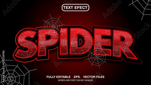 editable text effect spider theme