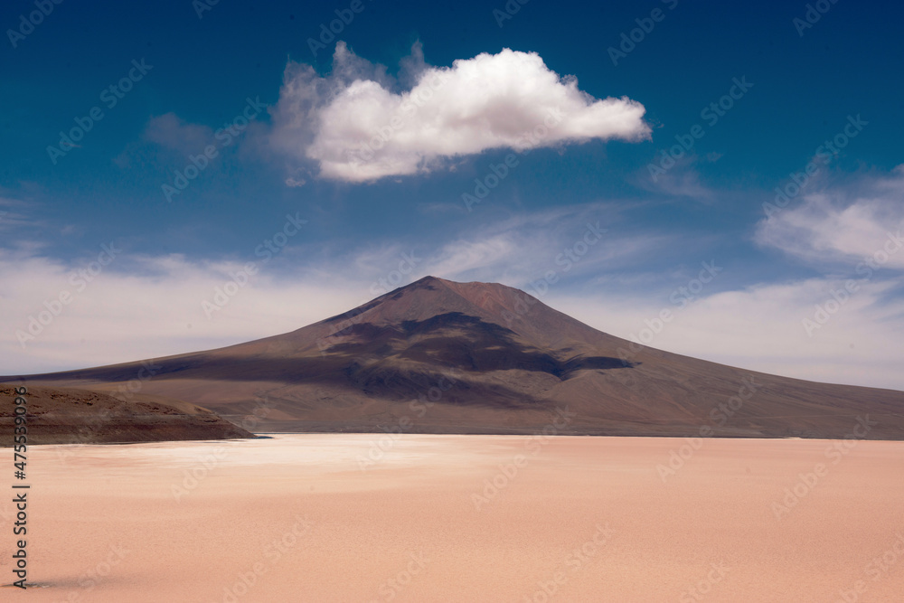 Cloud atop a volcano in the Atacama desert, Chile.