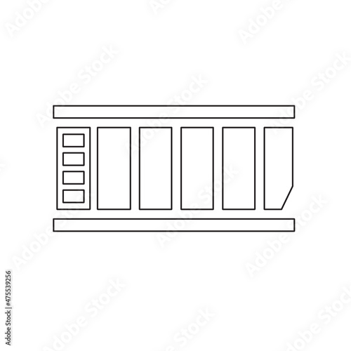 Roll off dumpster outline icon - vector