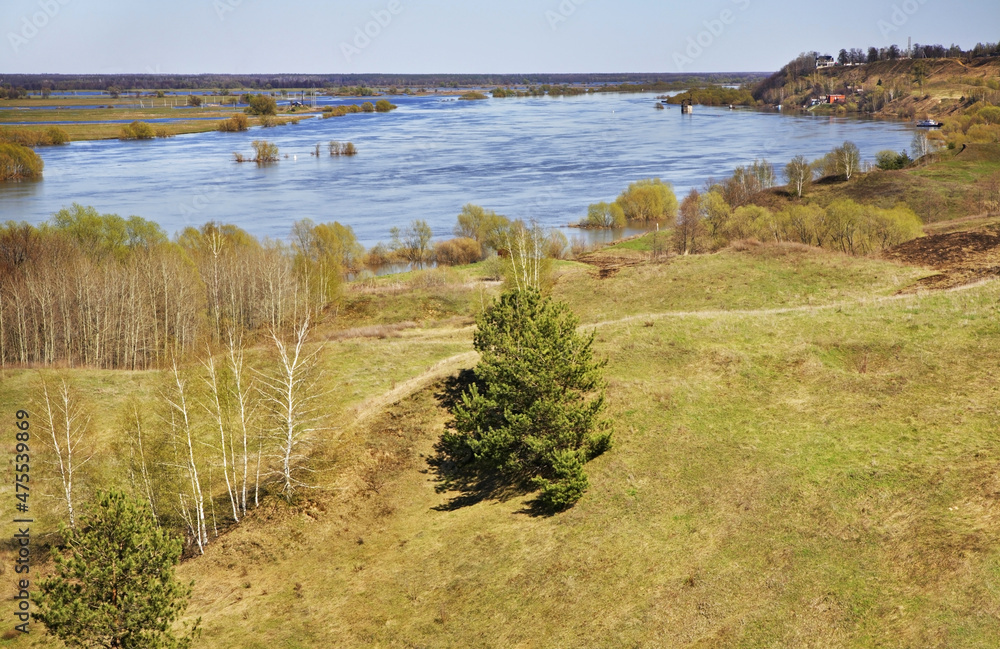 Oka river in Konstantinovo village. Ryazan oblast. Russia