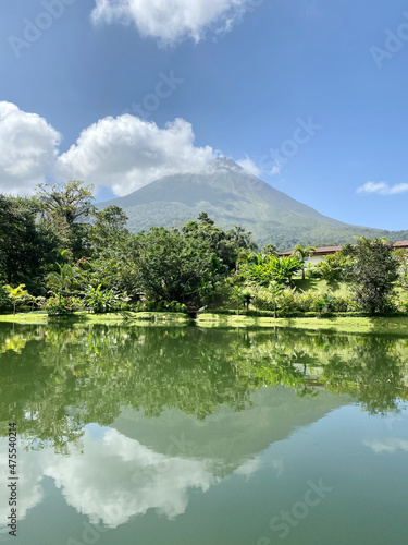Beautiful landscape of a lake and the Volcan Arenal, Costa Rica photo