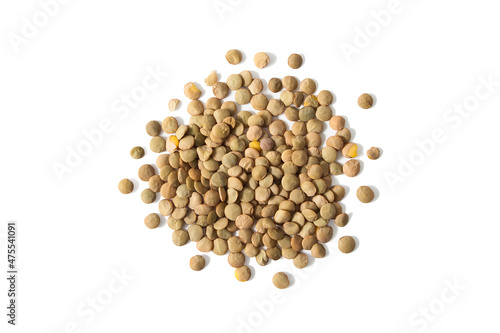 Brown lentils from above