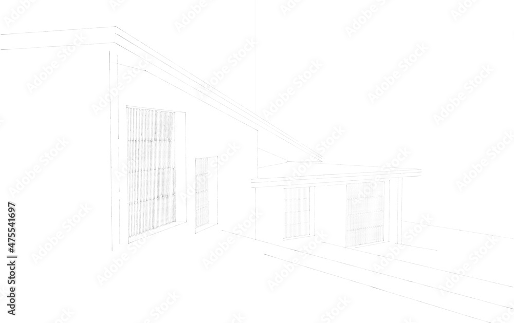Fototapeta premium sketch of building