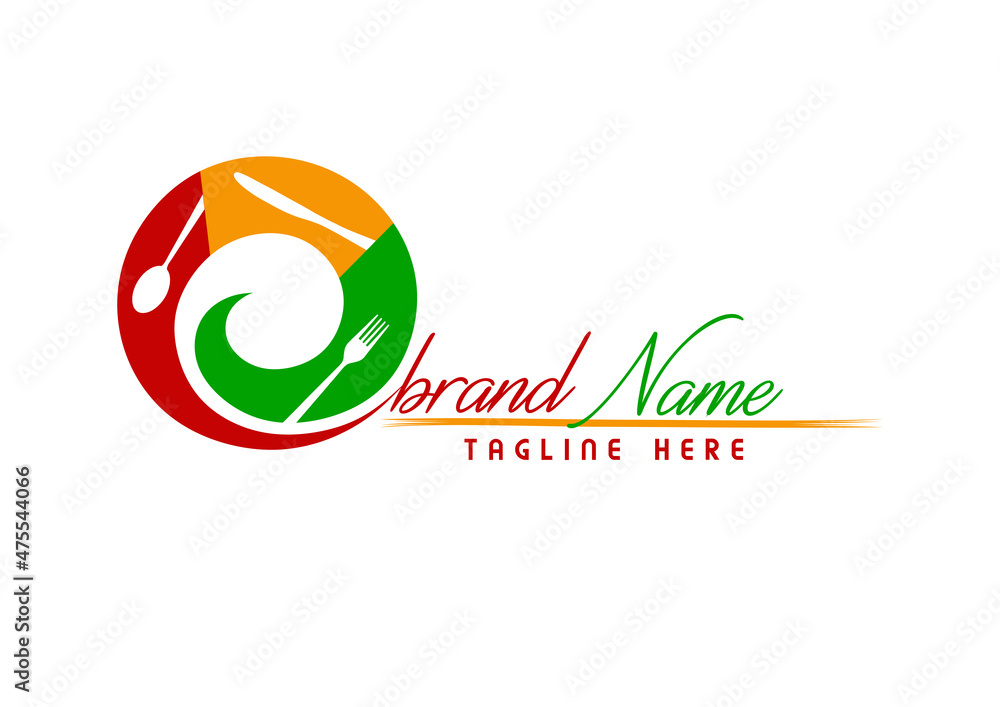 Letter O food logo design template Stock Vector | Adobe Stock