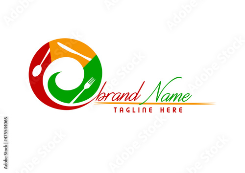 Letter O food logo design template