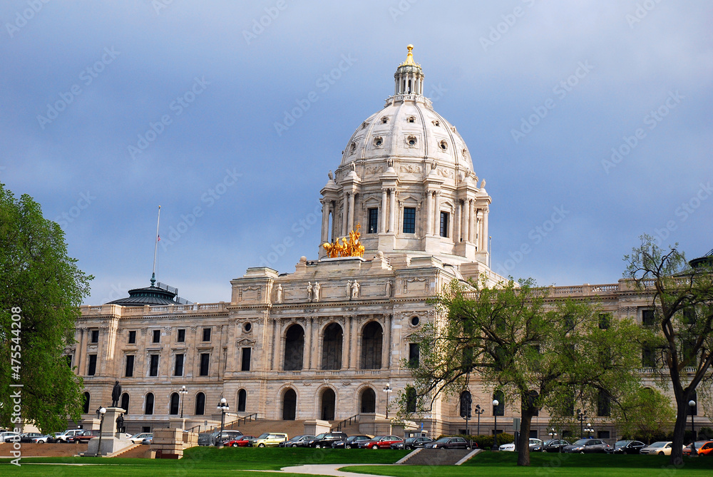 The dome of the Minnesota State House rises of the politics and the legislative branch in St Paul The dome of the Minnesota State House rises of the politics and the legislative branch in St Paul