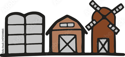 farmhouse hand drawn icon