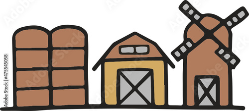 farmhouse hand drawn icon