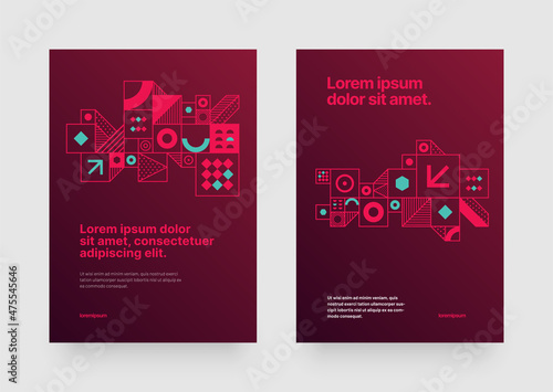 Poster layout design for tournament, invitation, awards or championship. Layout design template with geometric shapes. Championship in Qatar. Sports background trend 2022.