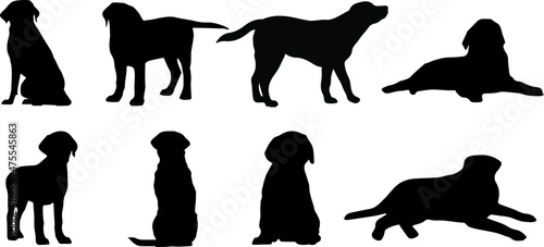 Labrador Retriever Dog Silhouette Bundle SVG