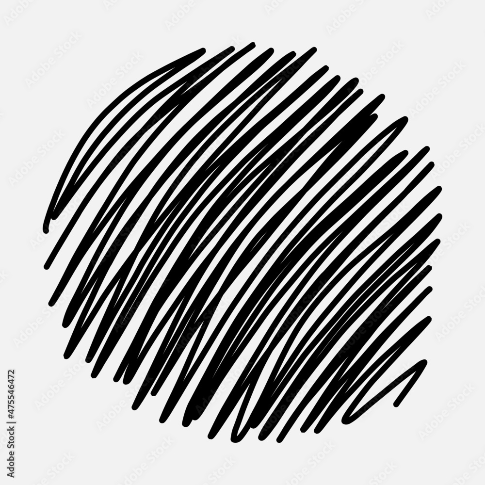 Vector hand drawn black marker sketch round sphere doodle isolated on white background Vector hand drawn black marker sketch round sphere doodle isolated on white background