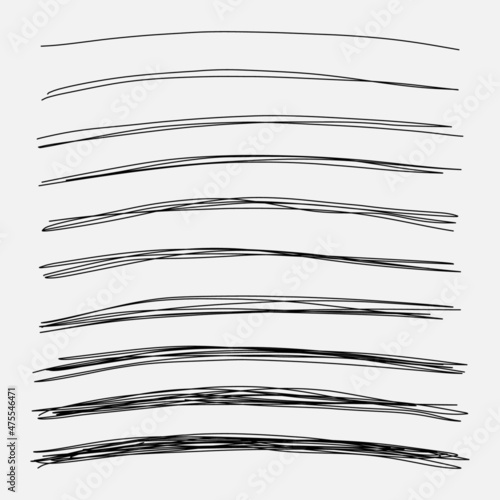 Vector hand drawn black lines sketch doodle isolated on white background