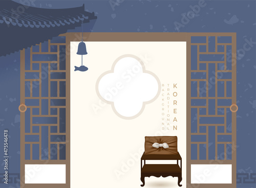Korean new year background with traditional pattern.
