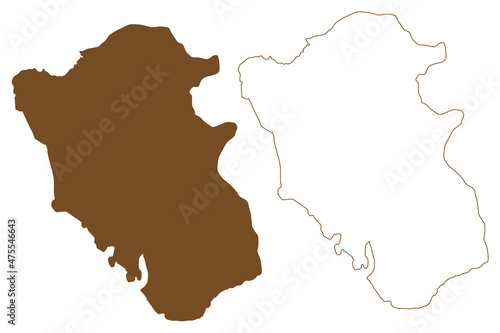 Mombasa island (Republic of Kenya) map vector illustration, scribble sketch Mombasa map