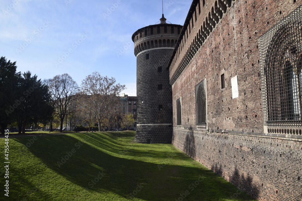 castel,sforza,milan, tower, building, sky, religion, cross, old, europe, belfry, bell, city, travel, landmark, clock, belltower, town, orthodox, bell tower, roof, history,wall,history,architecture