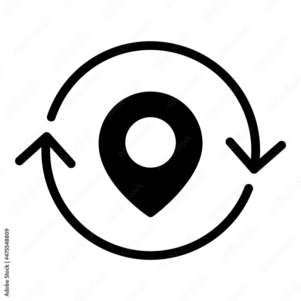 Refresh Change Location Flat Icon Isolated On White Background Refresh Change Location Flat Icon Isolated On White Background