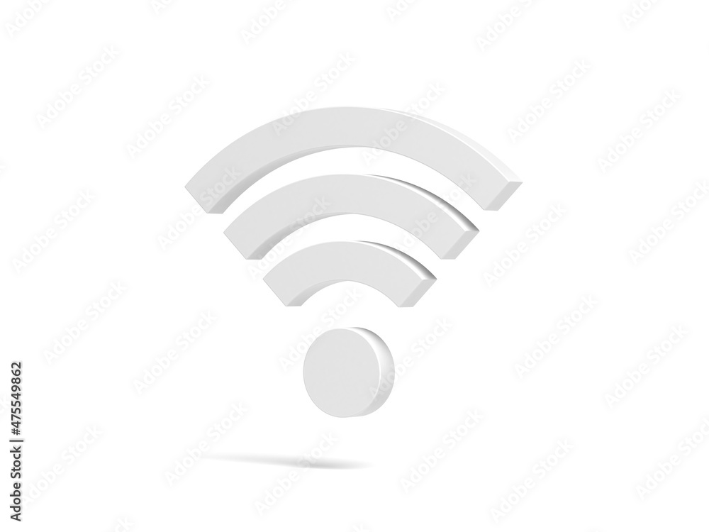 Wi-Fi symbol isolated on white background. 3d illustration. Wi-Fi symbol isolated on white background. 3d illustration.