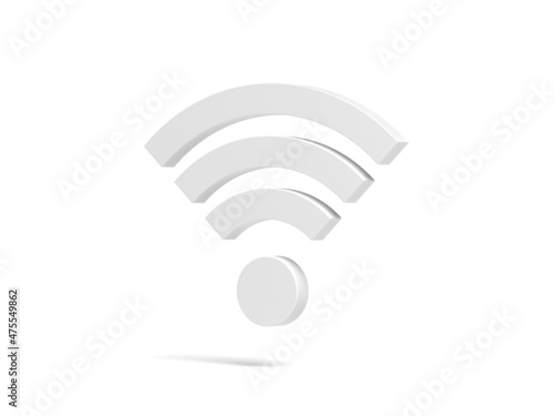 Wi-Fi symbol isolated on white background. 3d illustration.