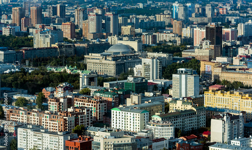 Vászonkép Aerial view of buildings in the city of Novosibirsk, Russia