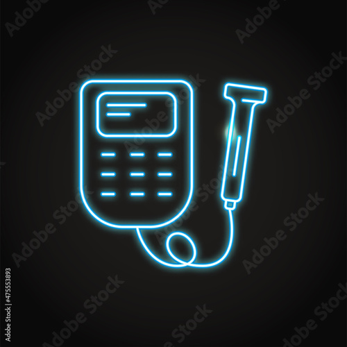 Neon doppler fetal monitor icon in line style