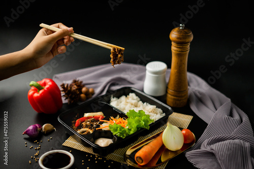 Japanese Bento box rice meal
